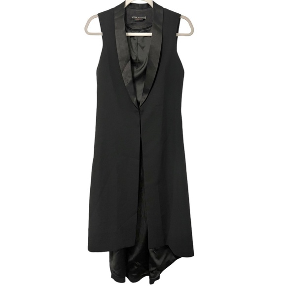 ALICE + OLIVIA Employed Black Vest Tuxedo Topper Jacket - Picture 2 of 7